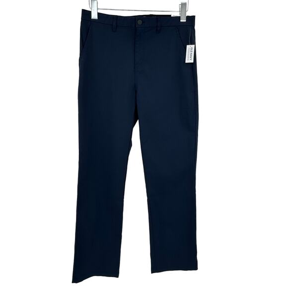 Old Navy boy's size 18 uniform pants tech straight built-in-flex navy blue NEW - Picture 1 of 8